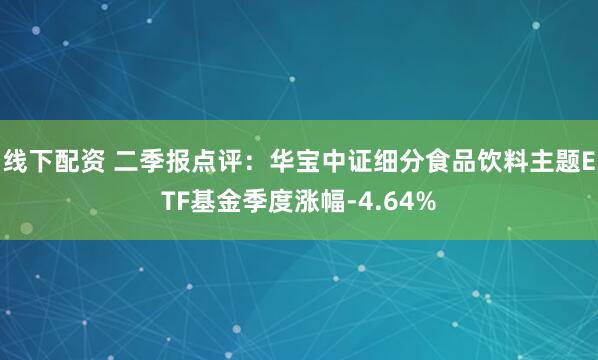 线下配资 二季报点评：华宝中证细分食品饮料主题ETF基金季度涨幅-4.64%