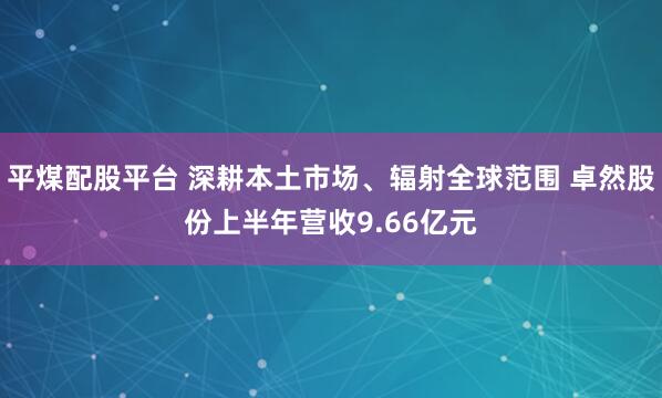 平煤配股平台 深耕本土市场、辐射全球范围 卓然股份上半年营收9.66亿元